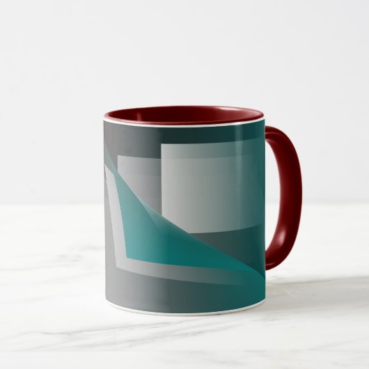 Aquamarine bordeauxfarbene Seiten Tasse (VorderseiteRechts)