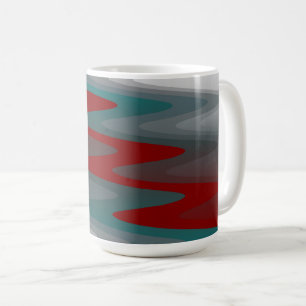 aquamarine bordeauxfarbene Wellen Kaffeetasse