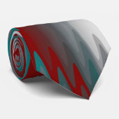 aquamarine bordeauxfarbene Wellen Krawatte (Gerollt)