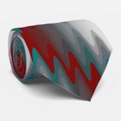 aquamarine bordeauxfarbene Wellen Krawatte (Gerollt)