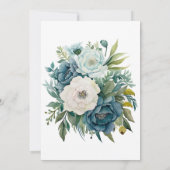 Aquamarine Botanische Blumenzunge Hochzeitsdusche Einladung (Rückseite)