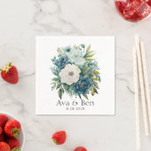 Aquamarine Botanische Peonies Serviette (Beispiel)