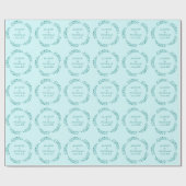Aquamarine Botanische Weinkeller-Monogram-Chic Bea Geschenkpapier (Flach)