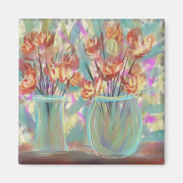 Aquamarine Bouquet mit origineller Kunst Magnet