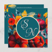 Aquamarine Bouquet Wedding Probe Einladung (Vorne/Hinten)