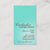 Aquamarine & braune Brombeerplatte Business Card Visitenkarte (Rückseite)