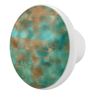 Aquamarine braune Imitate Kupferpatina inspiriert Keramikknauf
