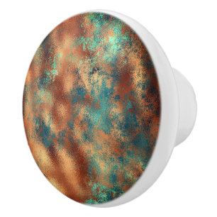Aquamarine braune Imitate Kupferpatina inspiriert  Keramikknauf