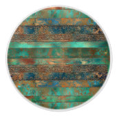 Aquamarine braune Imitate Kupferpatina inspiriert Keramikknauf (Vorderseite)