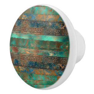 Aquamarine braune Imitate Kupferpatina inspiriert Keramikknauf