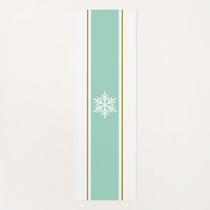 Aquamarine, braune Streifen Schneeflocke Yogamatte
