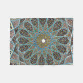 Aquamarine, braune und gelbe Kaleidografien Fleecedecke (Vorderseite (Horizontal))