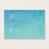 Aquamarine Brautparty-Geschenkkarte "Wasserfarbe o (Rückseite)