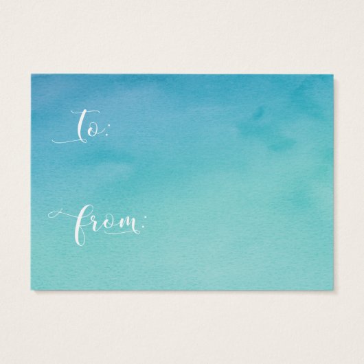 Aquamarine Brautparty-Geschenkkarte "Wasserfarbe o (Rückseite)