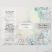 Aquamarine Broschüre mit silberfarbenem Glitzer (Vorderseite)