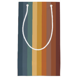 AQUAMARINE BROWN ORANGE CREAM STRIPES KLEINE GESCHENKTÜTE