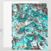 Aquamarine Bubbles Fluid Art (Vorne/Hinten)