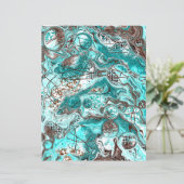 Aquamarine Bubbles Fluid Art (Stehend Vorderseite)