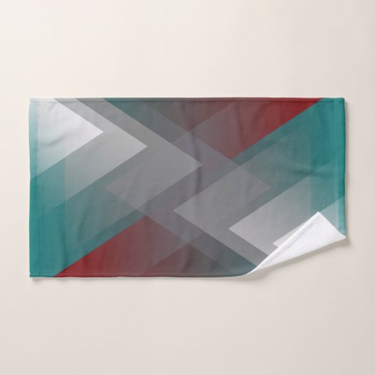 Aquamarine burgundische graue Symmetrie Badhandtuch Set (Handtuch)