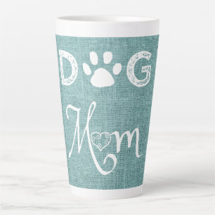 Aquamarine Burlap Hund Mama Latte Tasse