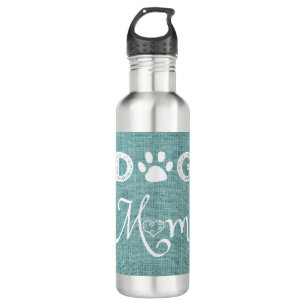 Aquamarine Burlap Hund Mama Wasser Flasche Edelstahlflasche