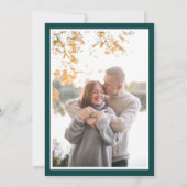 Aquamarine Burnt Orange Elegante Herbsthochzeit Save The Date (Rückseite)