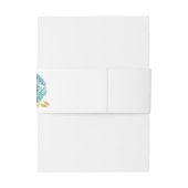 Aquamarine Burnt Orange Fall Floral Wedding Einladungsbanderole (Rückseitenbeispiel)