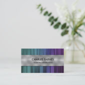 Aquamarine Business Card aus Lila Streifen Visitenkarte (Stehend Vorderseite)