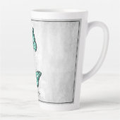 Aquamarine Butterfly Floral Personalisiert Latte T Milchtasse (Rechts)
