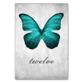 Aquamarine Butterfly-Tischnummer Tischnummer (Rückseite)