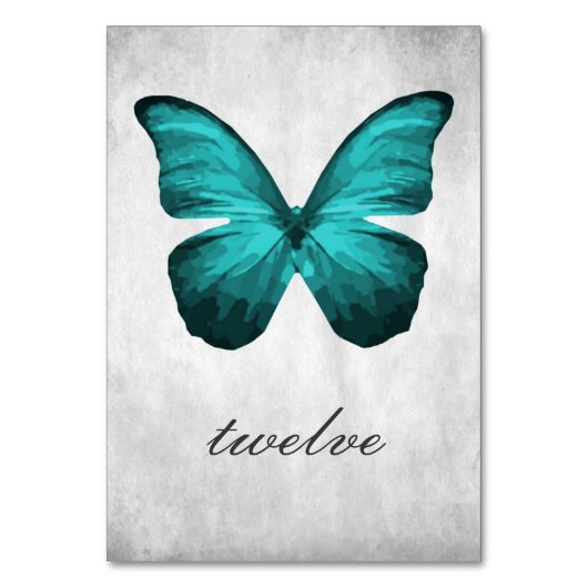 Aquamarine Butterfly-Tischnummer Tischnummer (Vorderseite)
