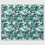 Aquamarine Camouflage Geschenkpapier (Flach)