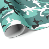 Aquamarine Camouflage Geschenkpapier (Rolleneckpunkt)