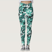 Aquamarine Camouflage Leggings (Vorderseite)