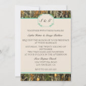 Aquamarine Camouflage Rustikale Hochzeit Einladung (Rückseite)