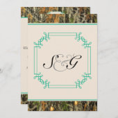 Aquamarine Camouflage Rustikale Hochzeit Einladung (Vorne/Hinten)