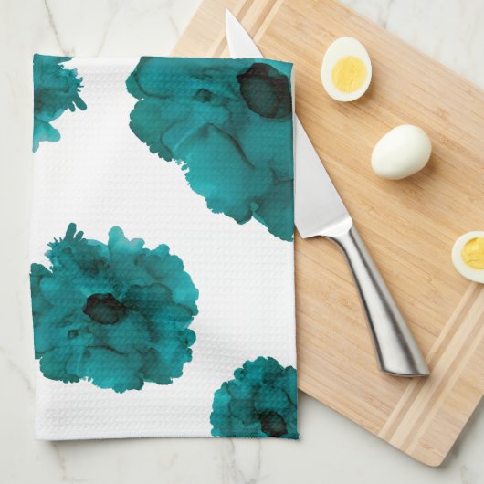 Aquamarine Carnation toss pattern- Geschirrtuch (Viertel Falte)