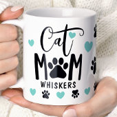 Aquamarine Cat Mama Pawprint Personalisiert Pet Fo Kaffeetasse