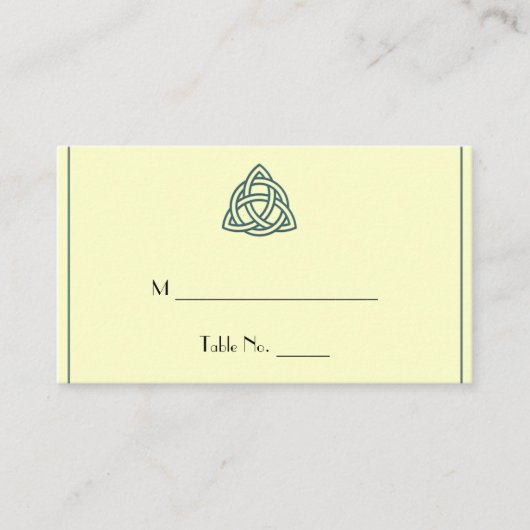 Aquamarine Celtic Knot Wedding Platzkarten (Vorderseite)