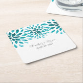 Aquamarine Chrysanthemum-Papier-Untersetzer Rechteckiger Pappuntersetzer (angewinkelt)