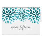 Aquamarine Chrysanthemumkarte (Vorderseite (Horizontal))