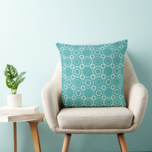 Aquamarine Circle Matrix Kissen