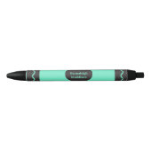 Aquamarine Color Crayon Wrap Monogram Kugelschreiber (Vorderseite)