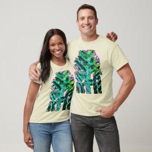 Aquamarine Colorized Traveler Palm T-Shirt