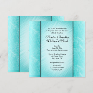 Aquamarine Columns Empfang Bereich Hochzeit Einlad Einladung