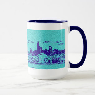 Aquamarine Comic Style Chicago Tasse