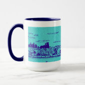 Aquamarine Comic Style Chicago Tasse (Links)