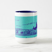 Aquamarine Comic Style Chicago Tasse (Zentrum)