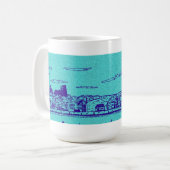 Aquamarine Comic Style Chicago Tasse (Vorderseite Links)
