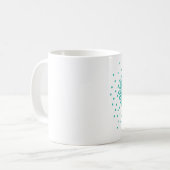 Aquamarine Confetti-Herz-Tasse Kaffeetasse (Vorderseite Links)